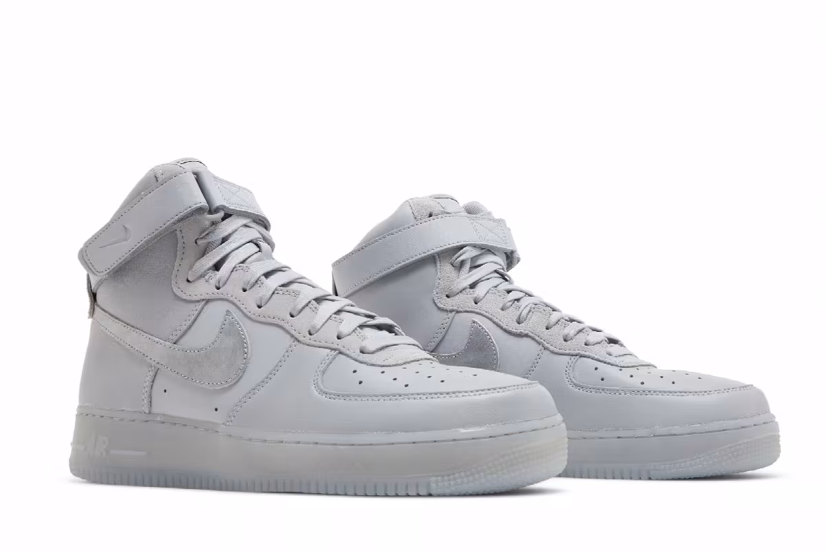 Nike Air Force 1 High Wolf Grey Metallic Silver, view 9