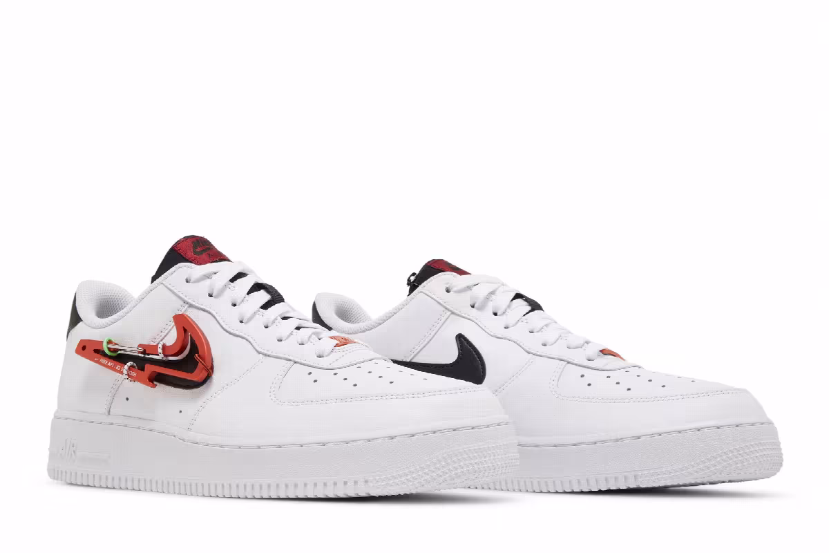 Nike Air Force 1 Carabiner - White Habanero Red, view 9