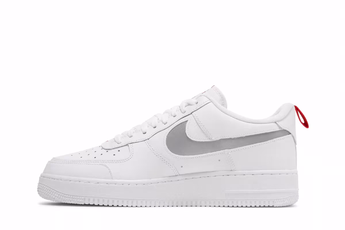 Nike Air Force 1 Low Cut Out Swoosh - White, view 4