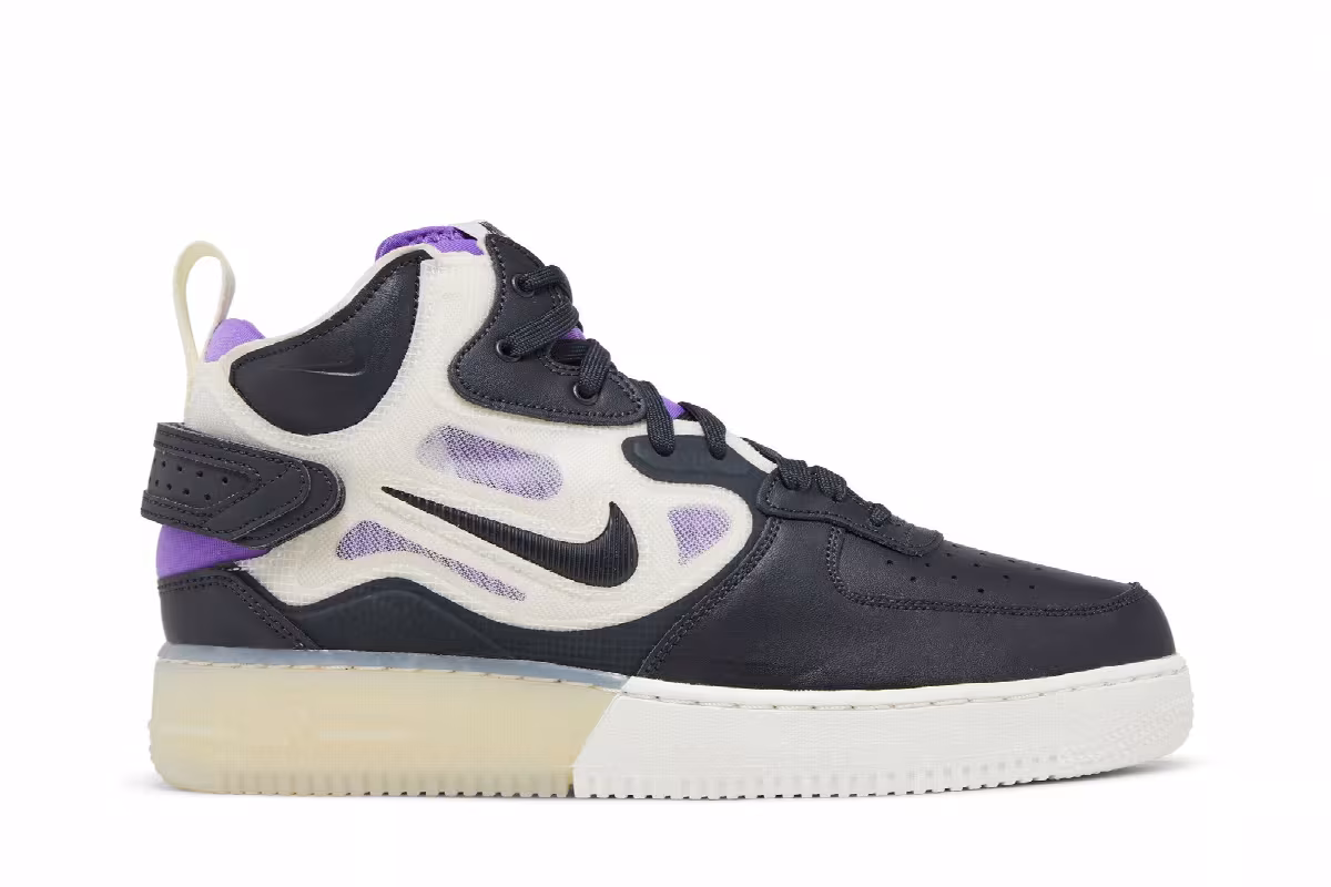 Nike Air Force 1 Mid React Off Noir Action Grape, view 2