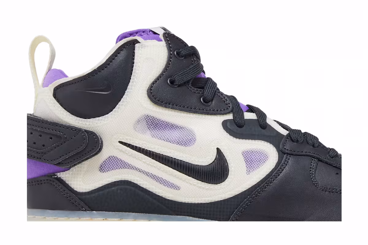 Nike Air Force 1 Mid React Off Noir Action Grape, view 3