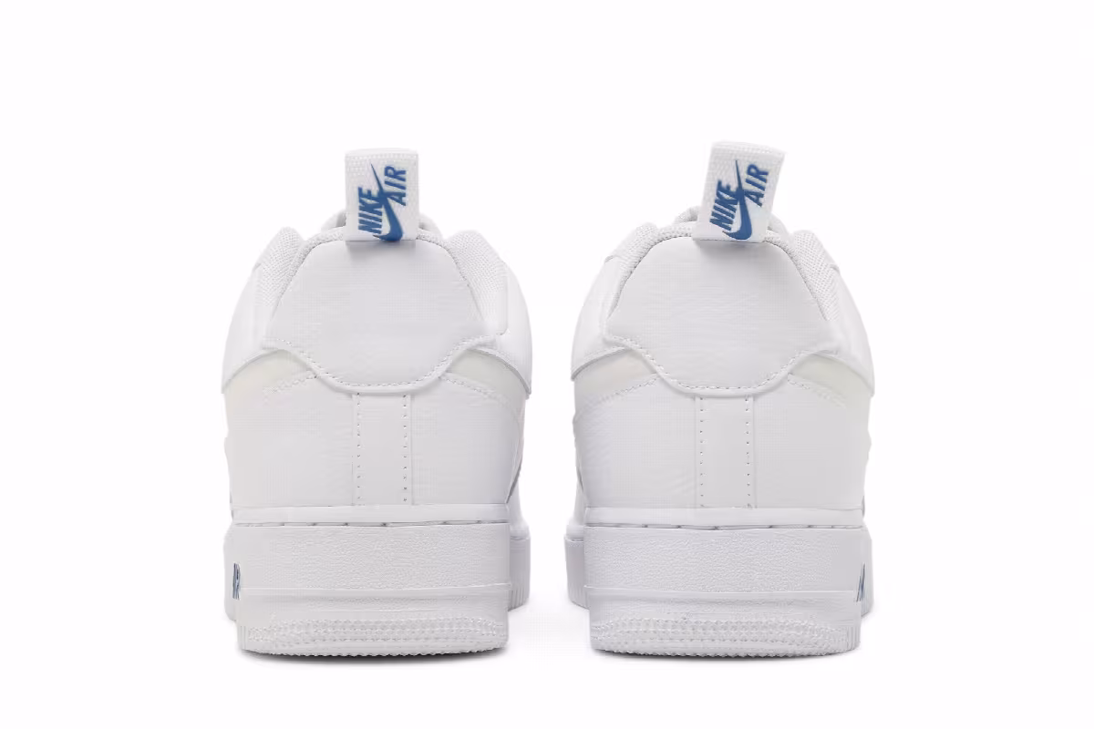 Nike Air Force 1 Reflective Swoosh - White Dark Marina Bl, view 7