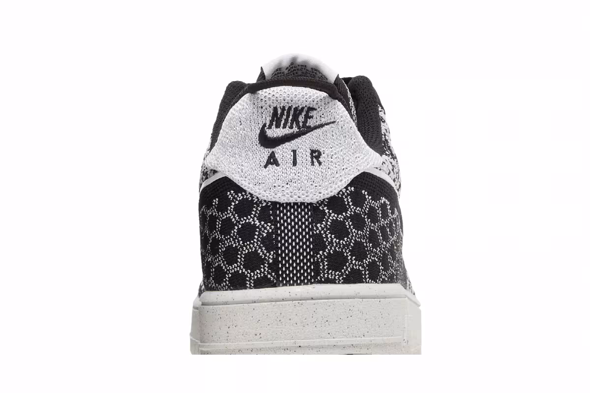 Nike Air Force 1 Crater Flyknit Next Nature Black White, view 8