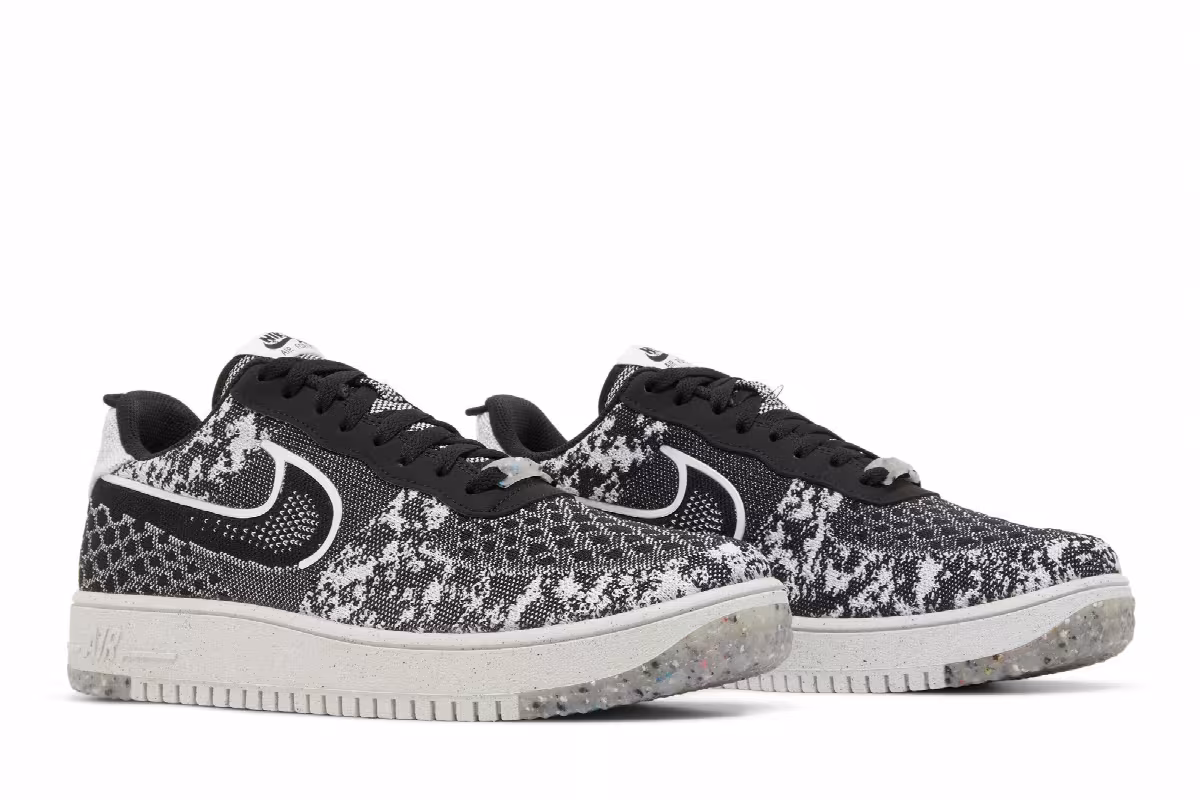 Nike Air Force 1 Crater Flyknit Next Nature Black White, view 9