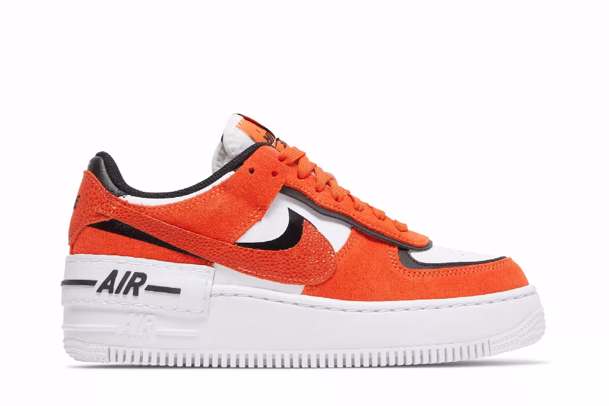Nike Women's Air Force 1 Shadow Cracked Leather - Rush Orange, view 2