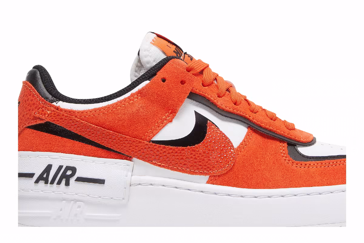 Nike Women's Air Force 1 Shadow Cracked Leather - Rush Orange, view 3
