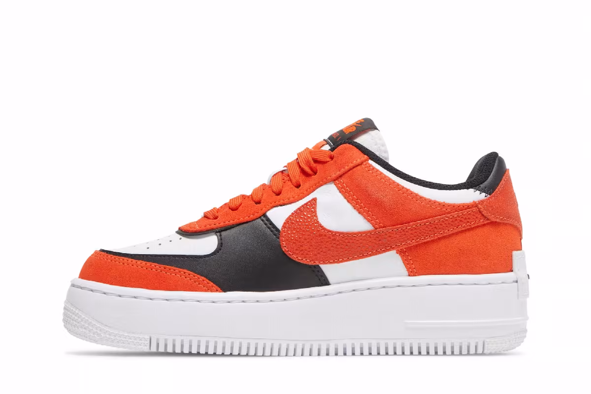Nike Women's Air Force 1 Shadow Cracked Leather - Rush Orange, view 4