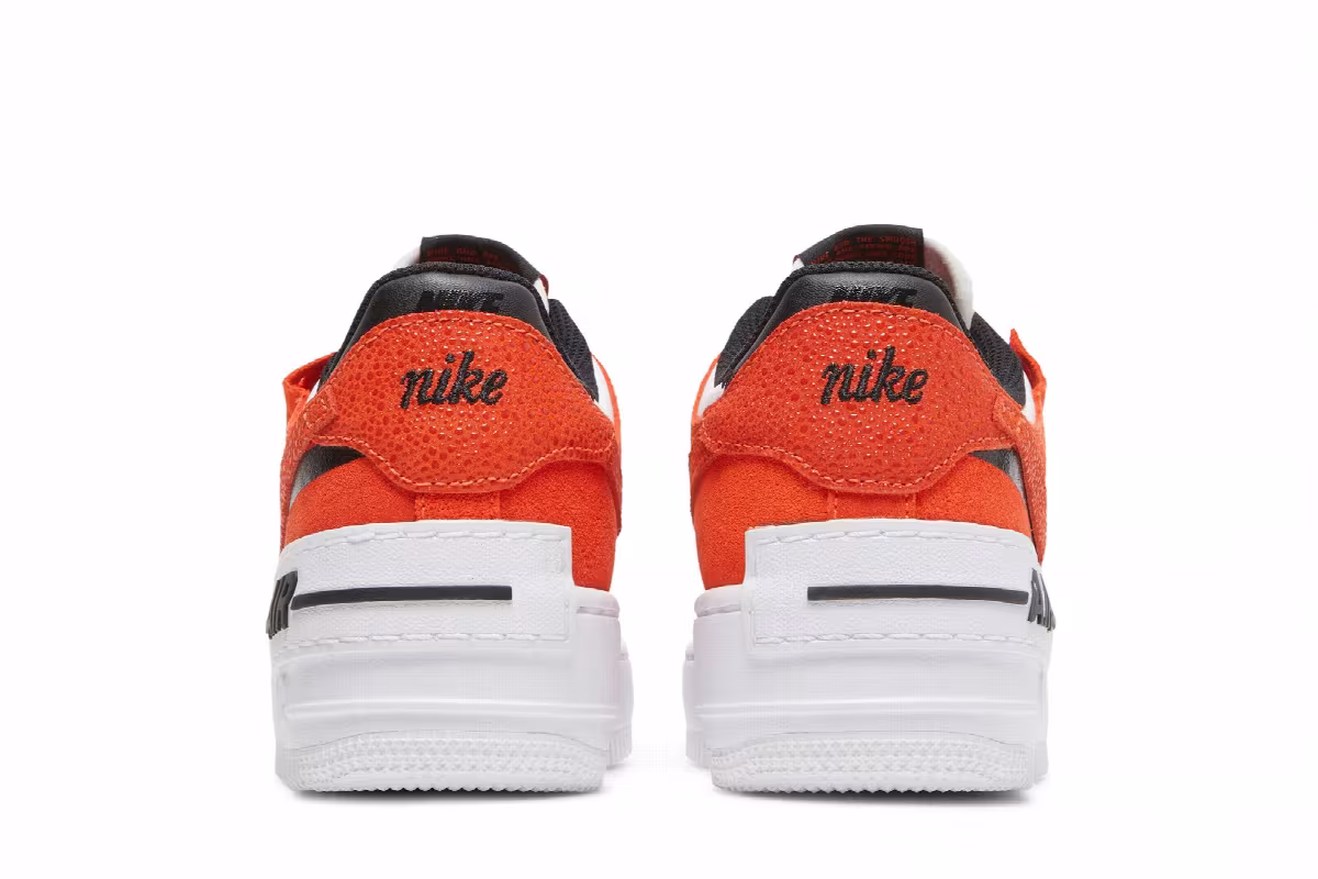 Nike Women's Air Force 1 Shadow Cracked Leather - Rush Orange, view 7