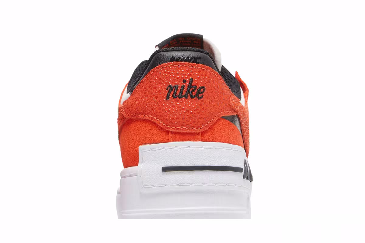 Nike Women's Air Force 1 Shadow Cracked Leather - Rush Orange, view 8