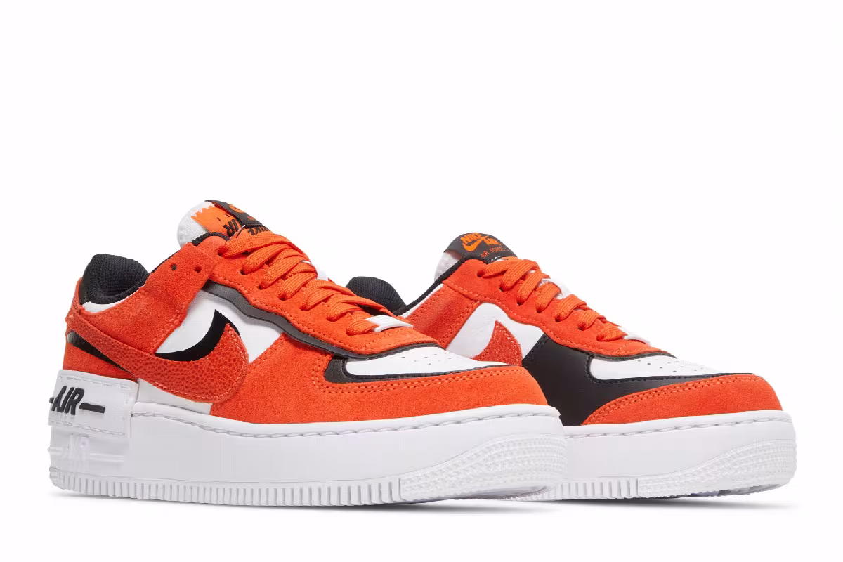 Nike Women's Air Force 1 Shadow Cracked Leather - Rush Orange, view 9
