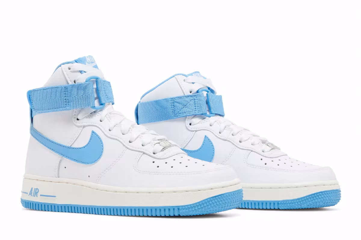 Nike Women's Air Force 1 High White University Blue, view 9