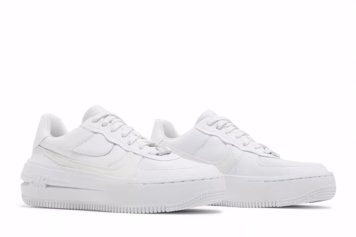 Nike Women's Air Force 1 PLT.AF.ORM Triple White, view 9