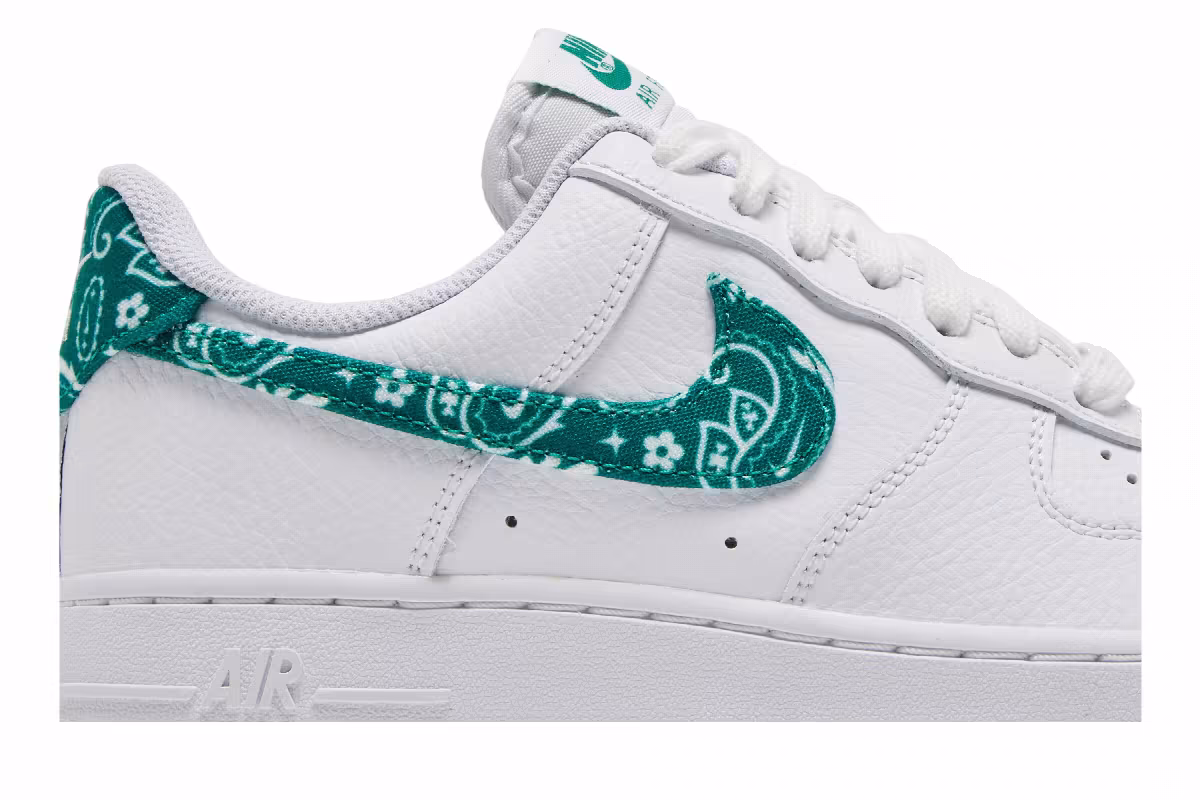 Nike Women's Air Force 1 Green Paisley, view 3