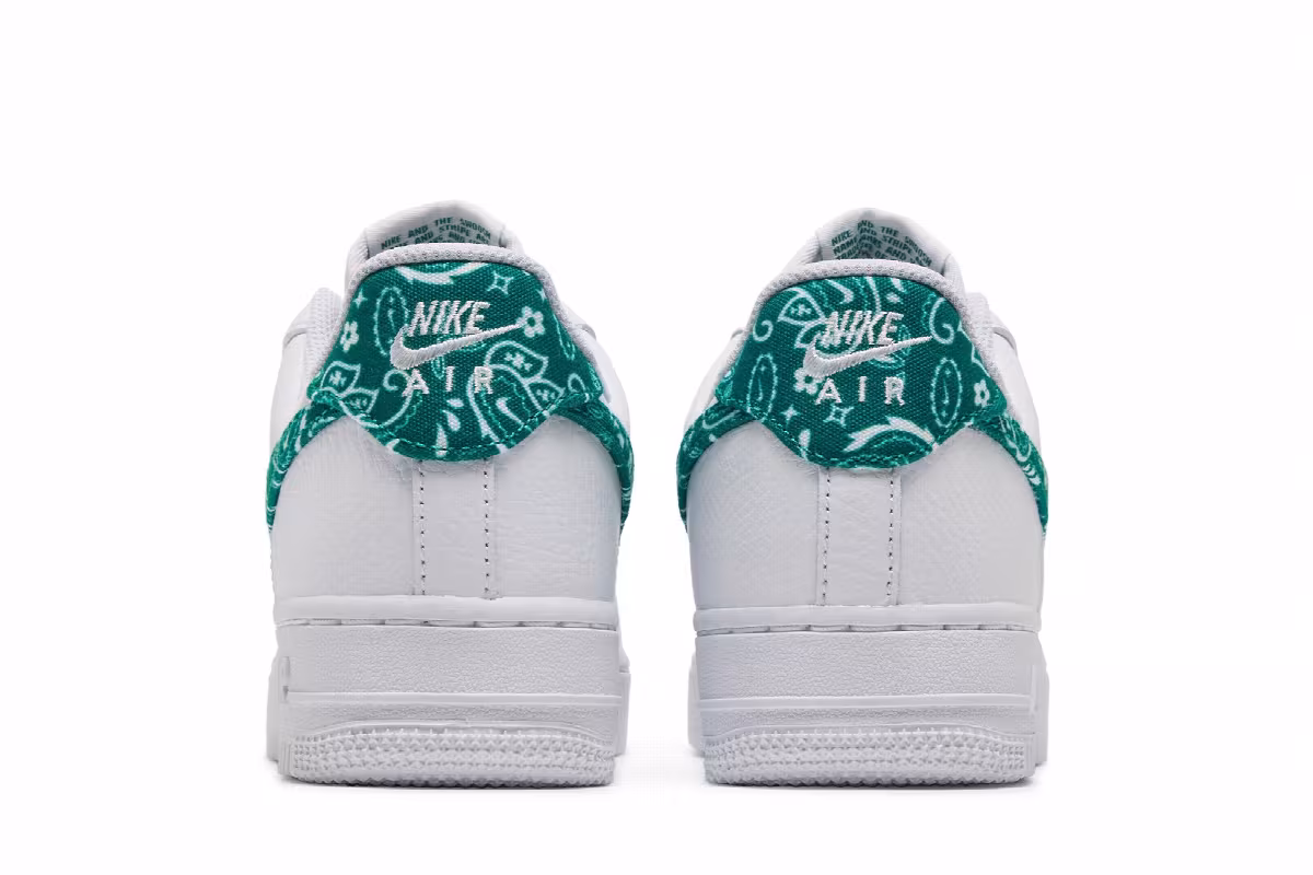 Nike Women's Air Force 1 Green Paisley, view 7
