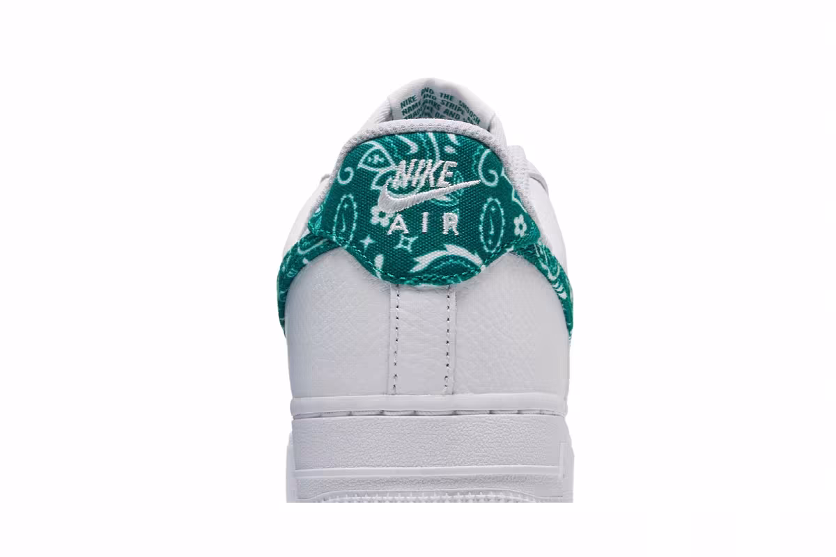 Nike Women's Air Force 1 Green Paisley, view 8
