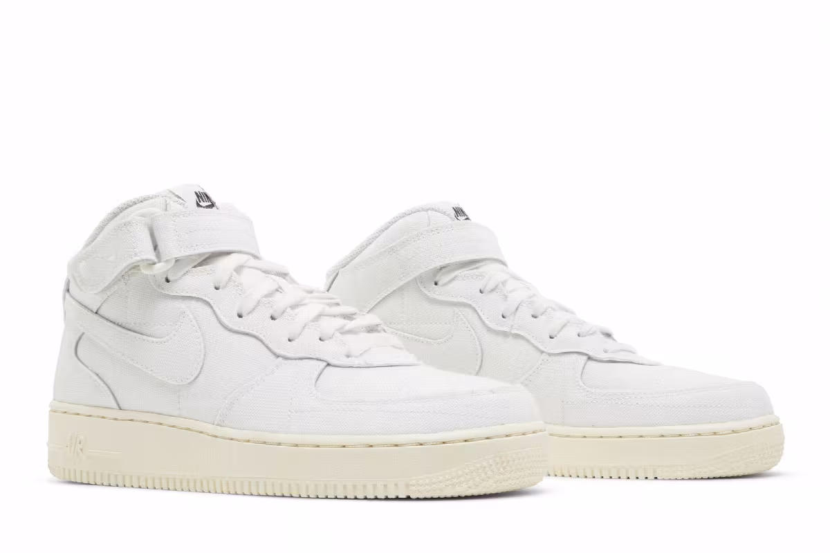 Nike Women's Air Force 1 White Canvas, view 9