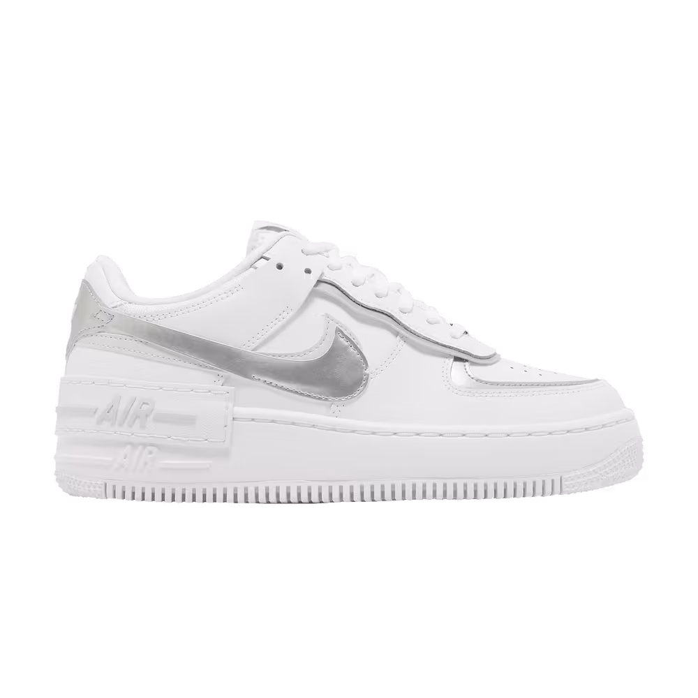 Nike Women's Air Force 1 Shadow White Metallic Silver
