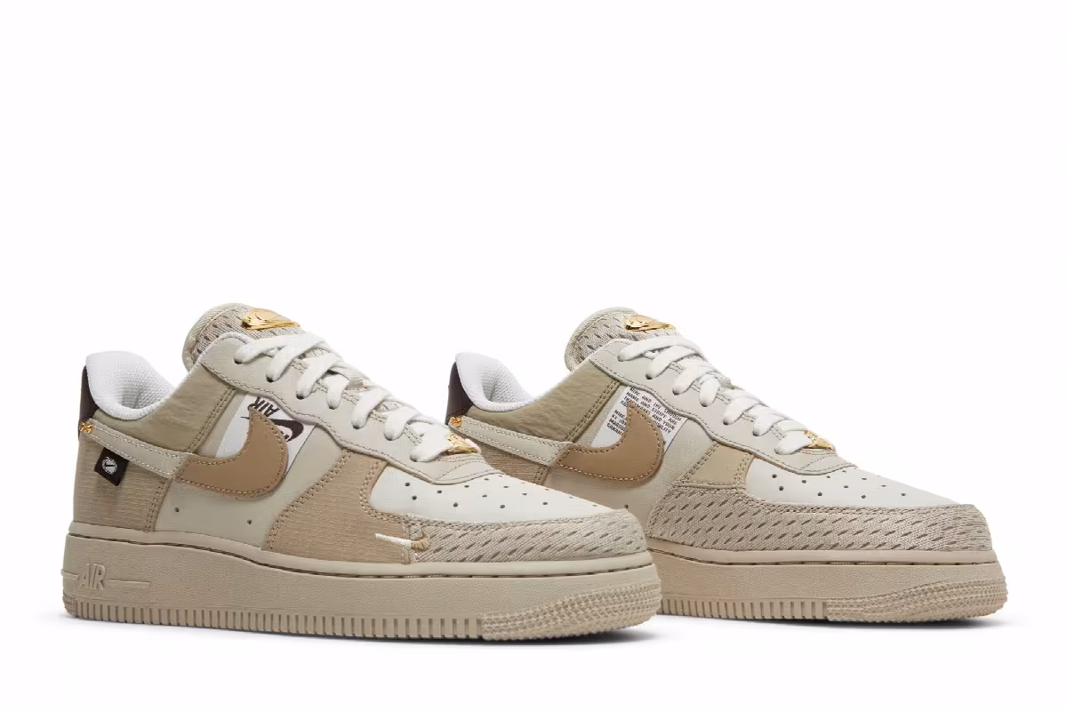 Nike Women's Air Force 1 Tan Bling, view 9