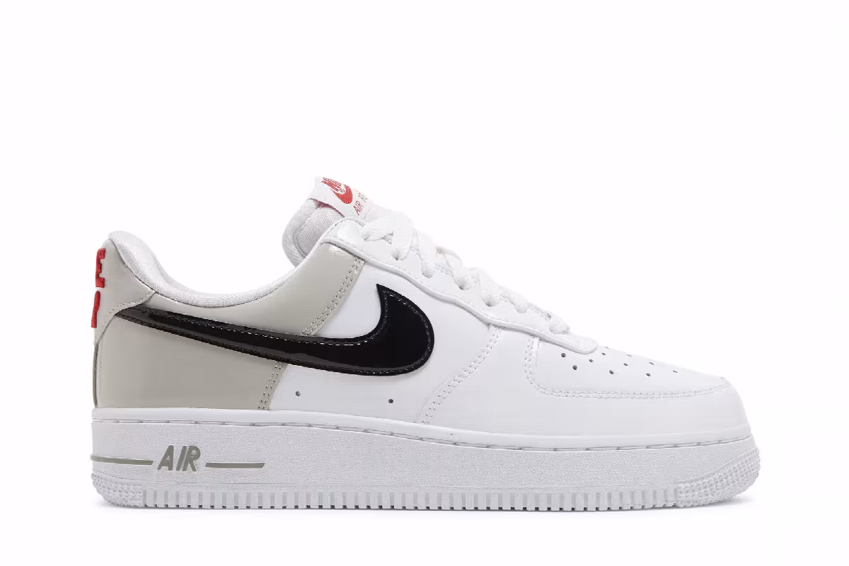 Nike Women's Air Force 1 White Iron Ore Patent, view 2