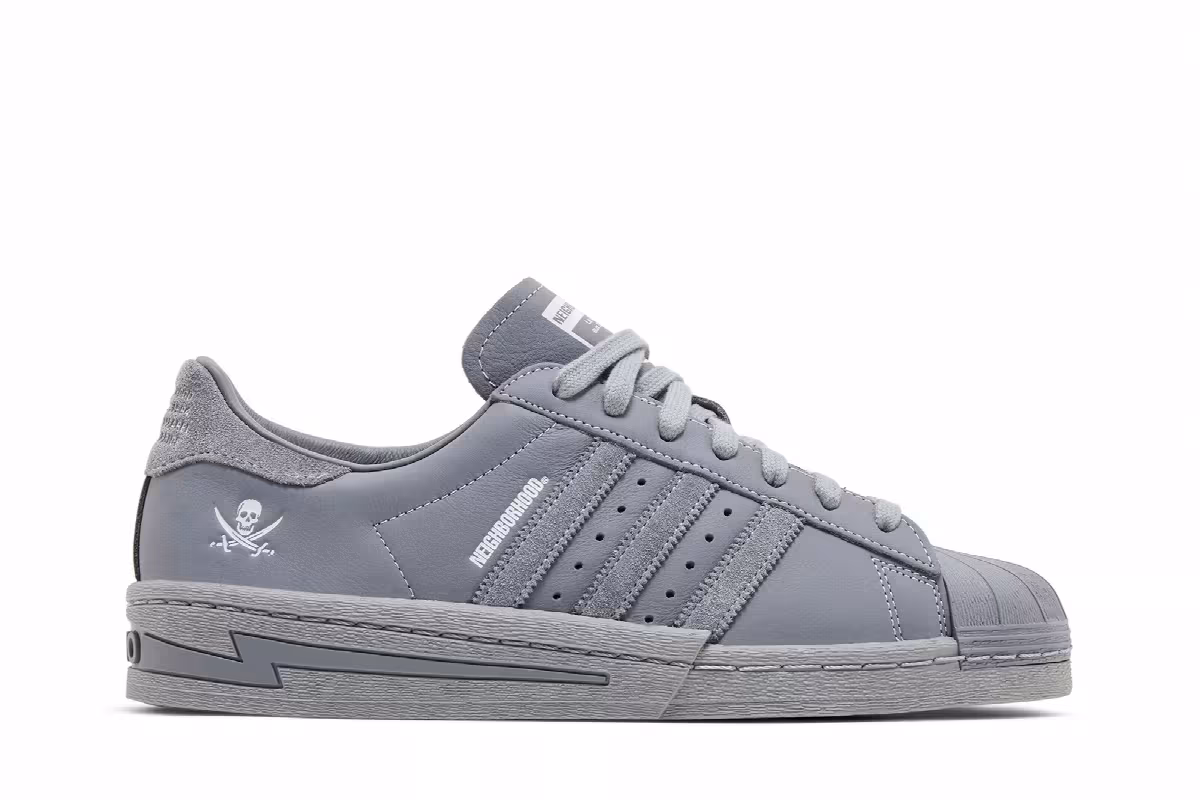 Neighborhood x adidas Superstar Cement Grey, view 2