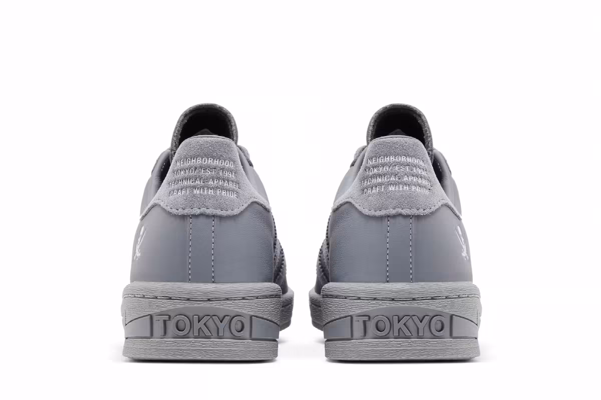 Neighborhood x adidas Superstar Cement Grey, view 7