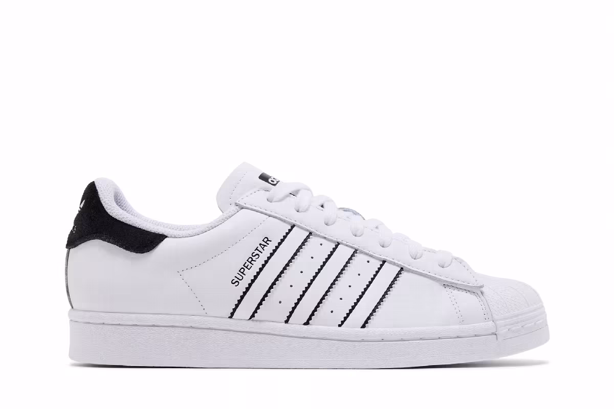adidas Superstar White Black Outlined, view 2