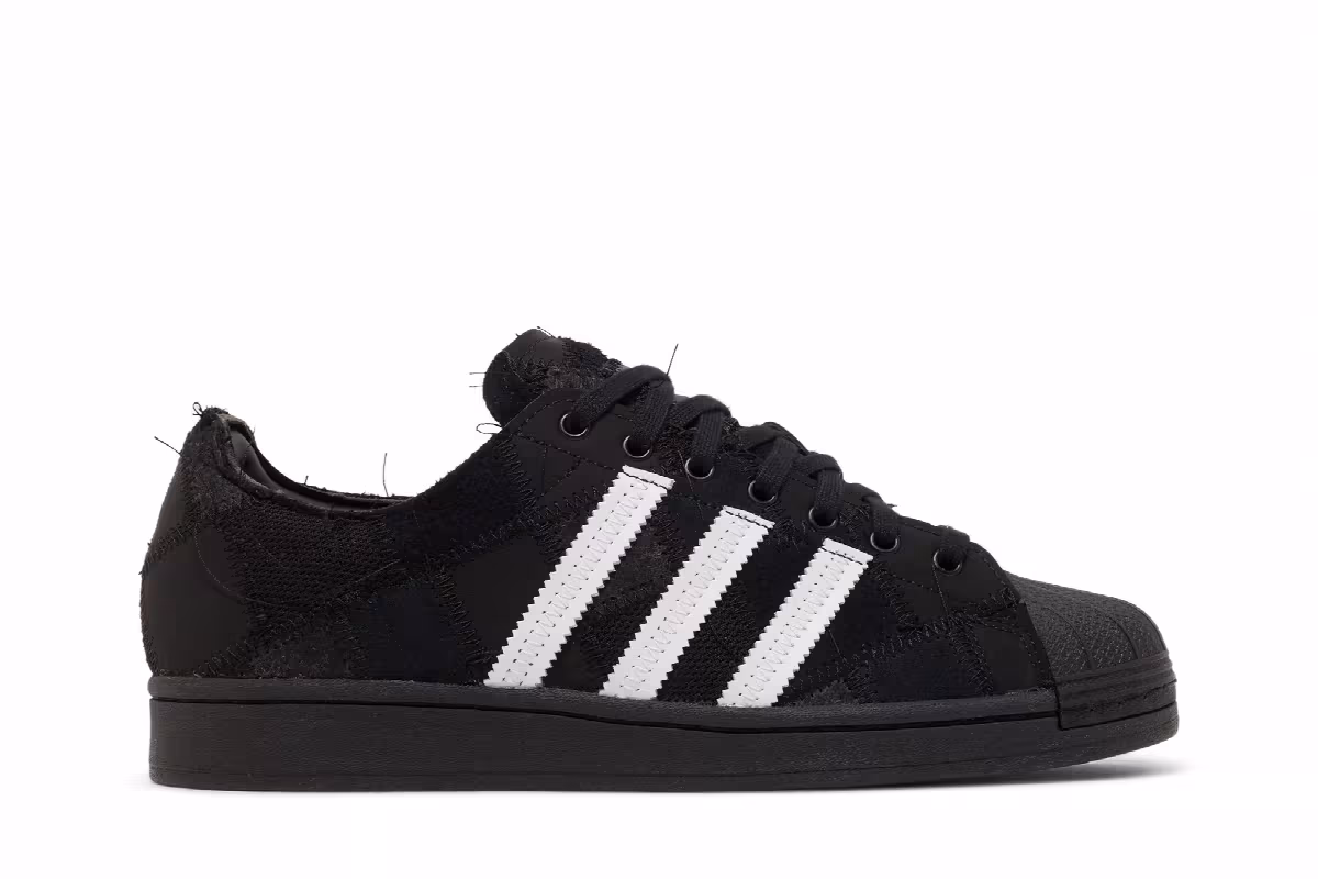atmos x RECOUTURE x adidas Superstar Patchwork - Black, view 2
