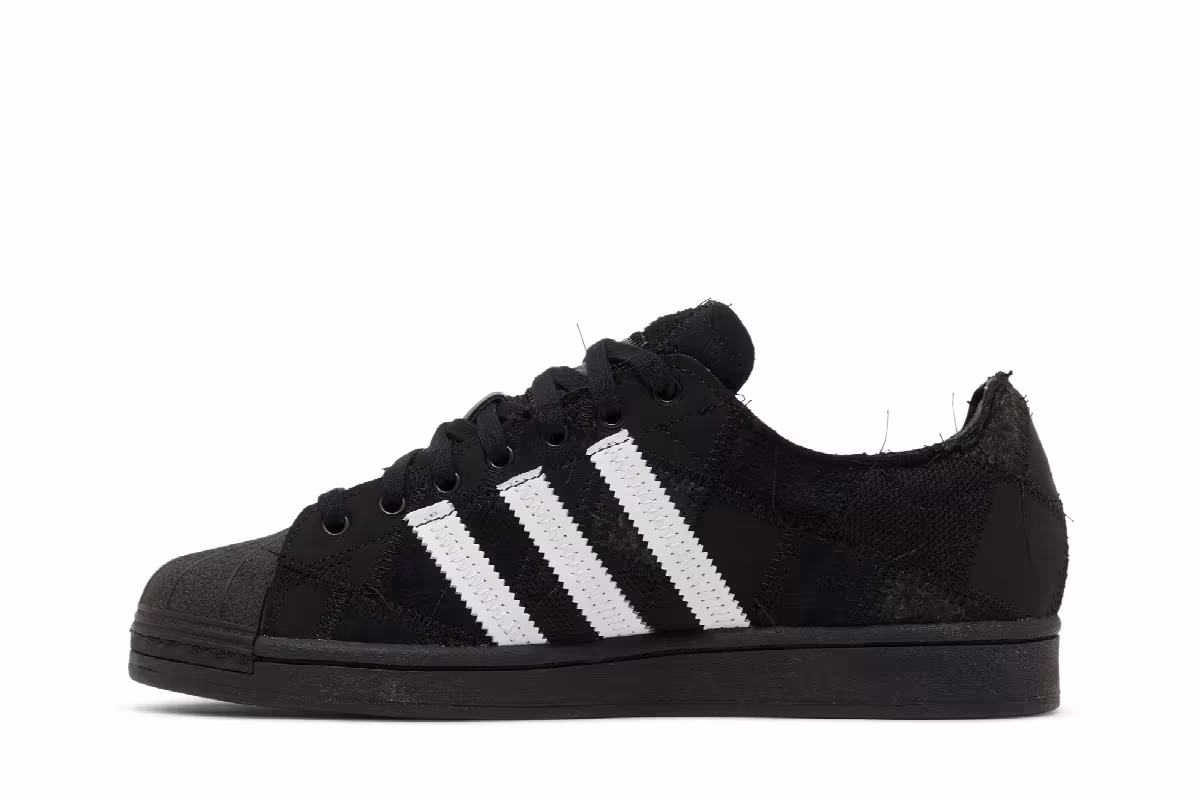 atmos x RECOUTURE x adidas Superstar Patchwork - Black, view 4