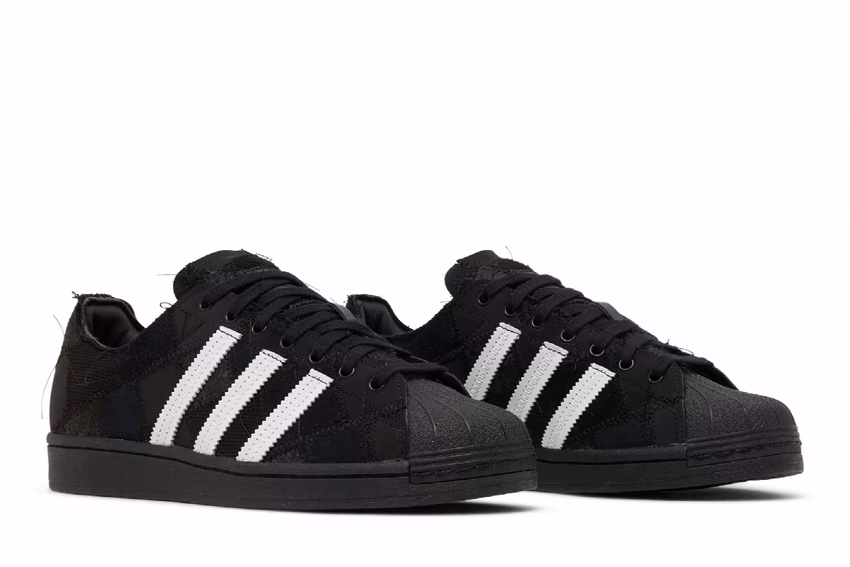 atmos x RECOUTURE x adidas Superstar Patchwork - Black, view 9