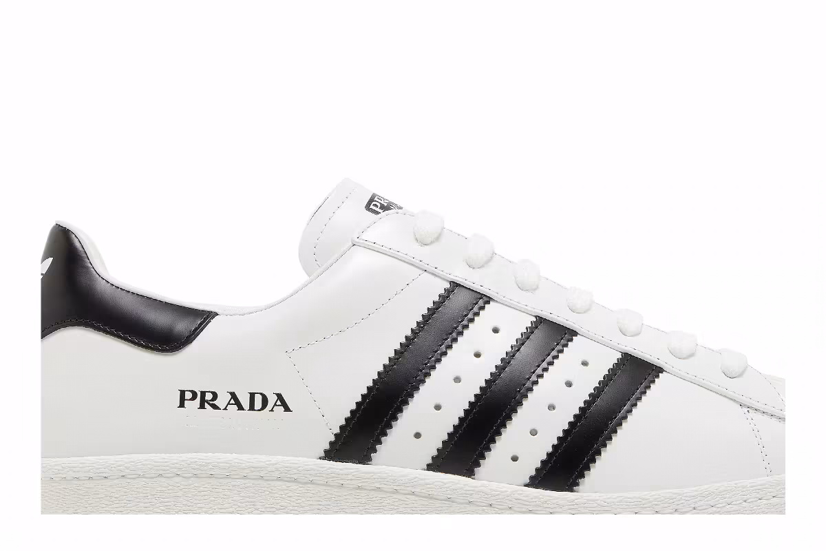 Prada x adidas Superstar White Black, view 3