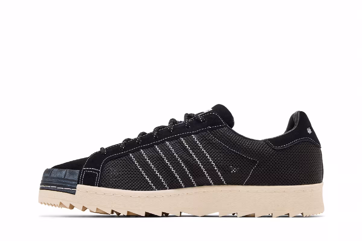 CLOT x Neighborhood x adidas Superstar Black, view 4