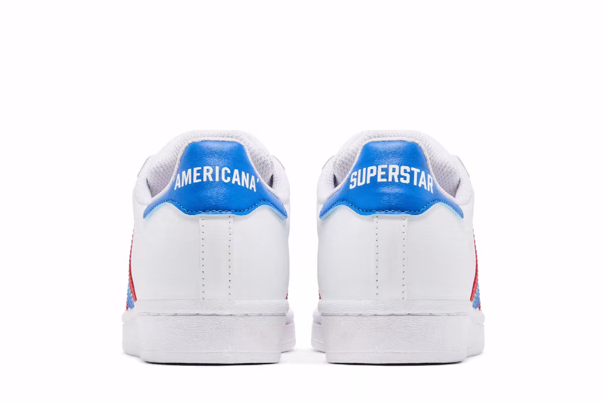 adidas Superstar White Red Blue, view 7
