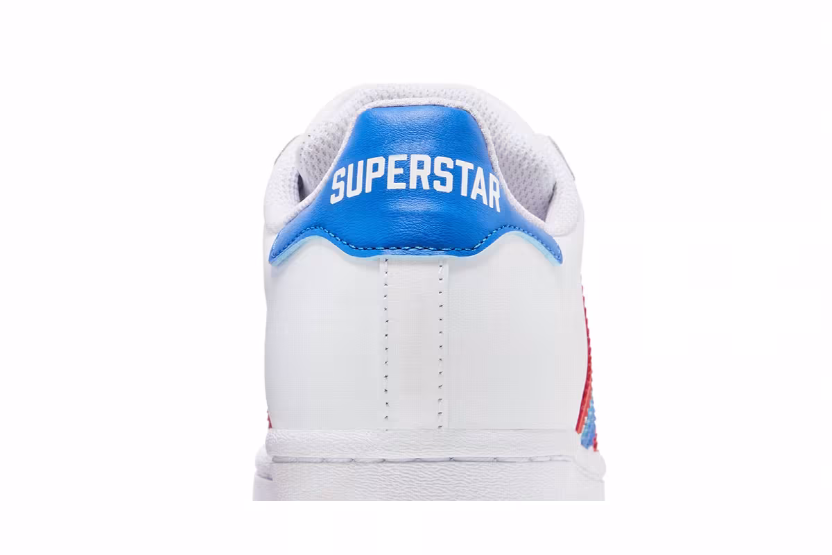 adidas Superstar White Red Blue, view 8