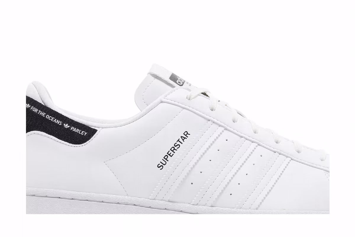 Parley x adidas Superstar White Black, view 3