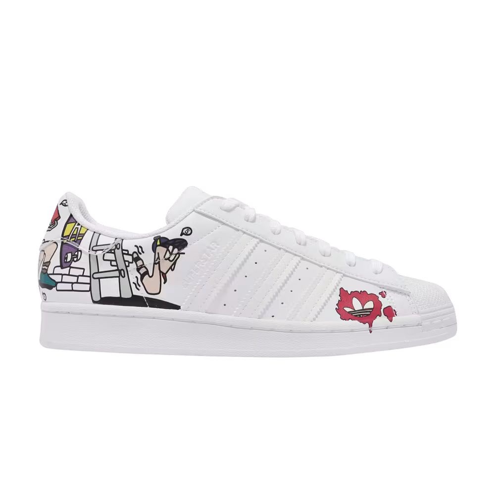 Adidas Superstar White Comic