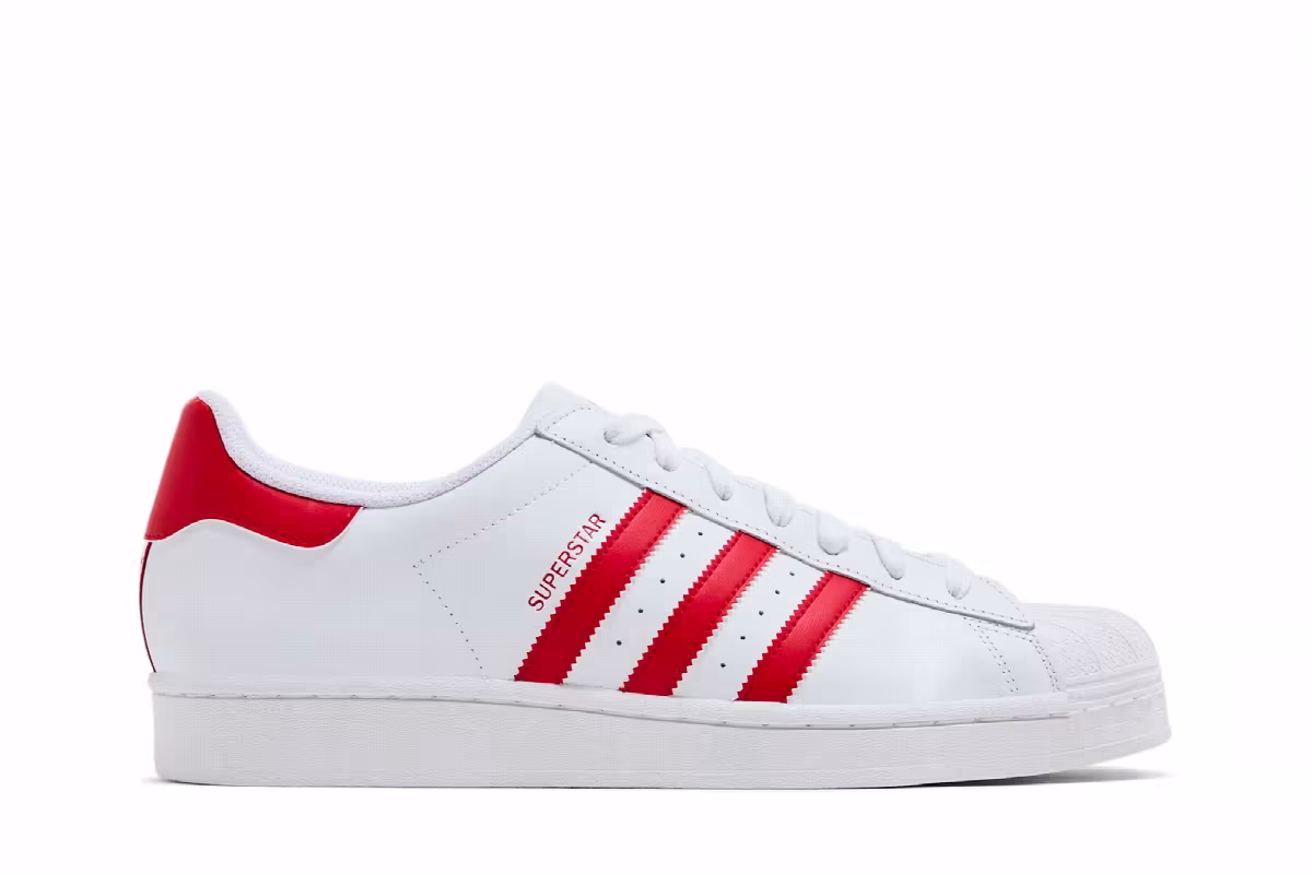 adidas Superstar Footwear White Scarlet, view 2