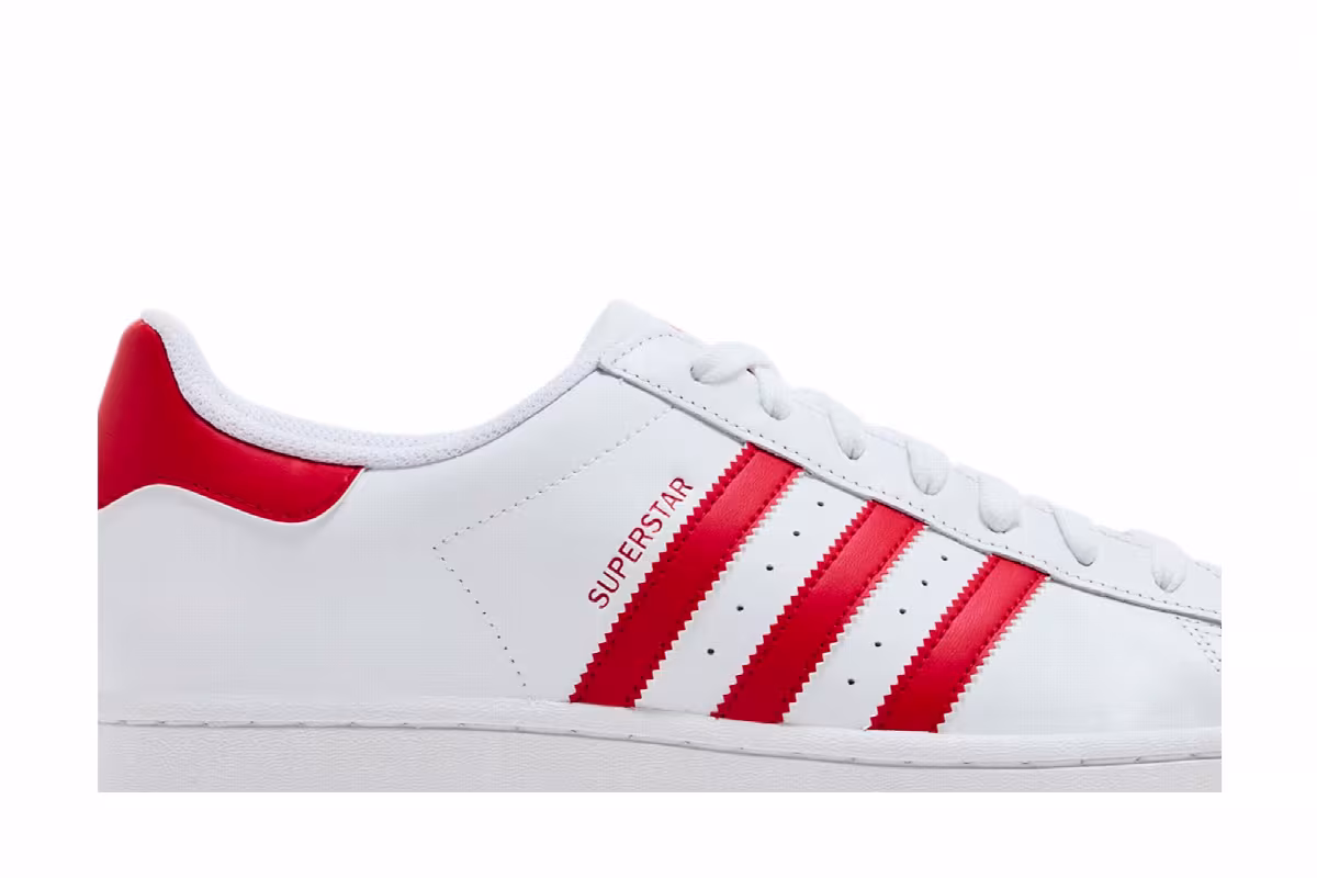 adidas Superstar Footwear White Scarlet, view 3