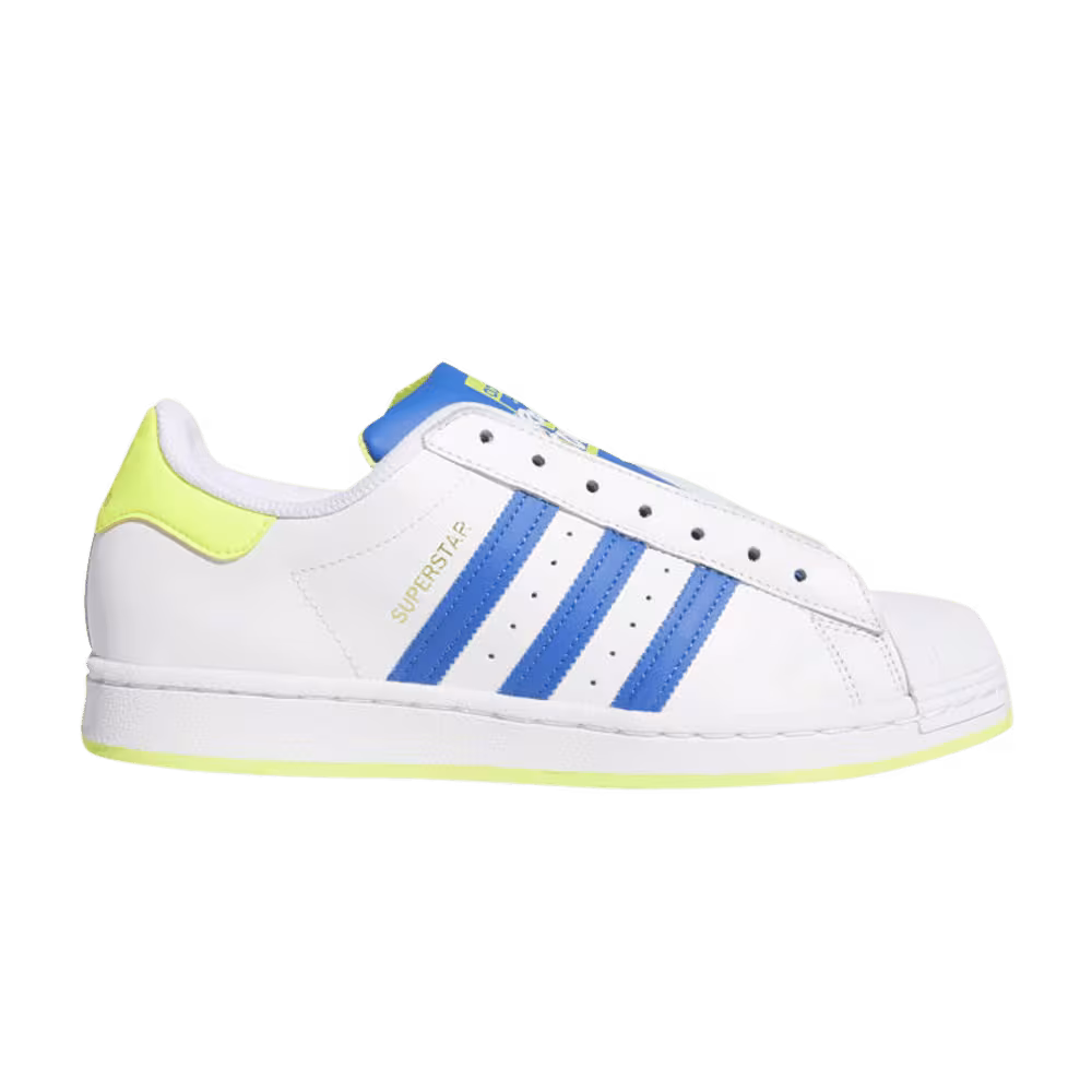 Adidas Superstar Laceless White Blue Yellow