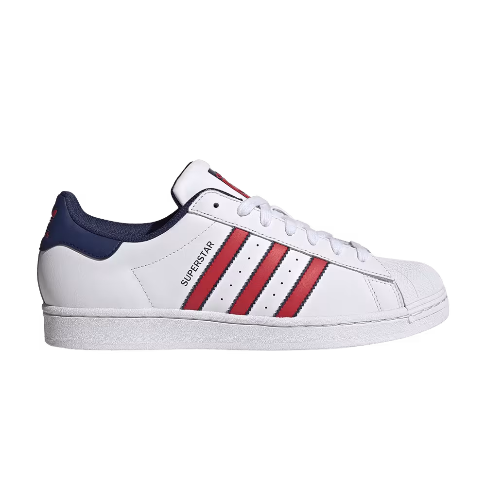 Adidas Superstar White Scarlet Dark Blue