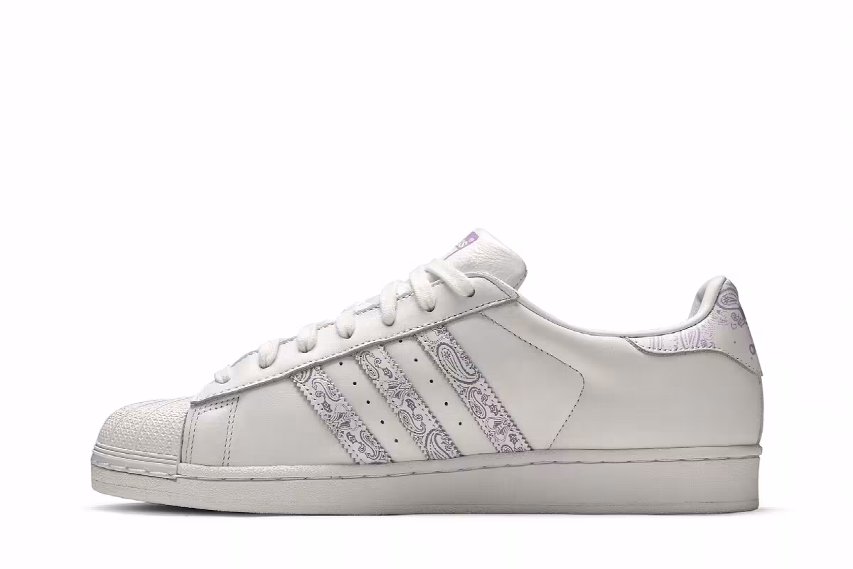 Adidas Superstar Paisley - White Purple Glow, view 4