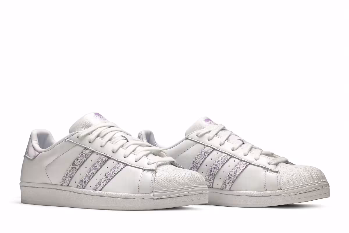 Adidas Superstar Paisley - White Purple Glow, view 9