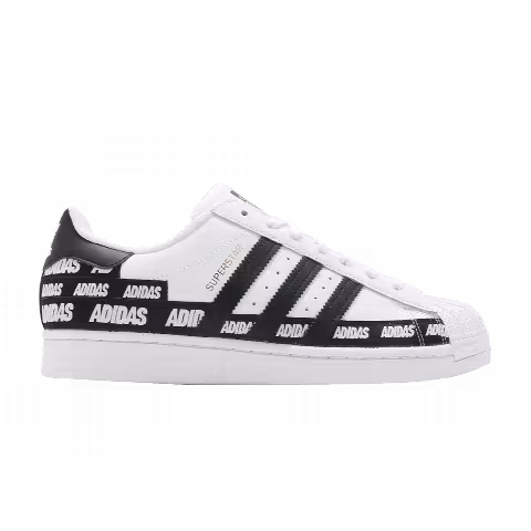 Adidas Superstar 'Wordmark Heel Stripe - White Black'