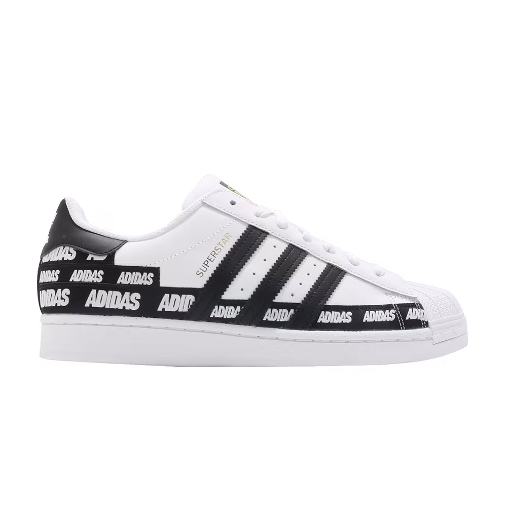 Adidas Superstar Wordmark Heel Stripe - White Black