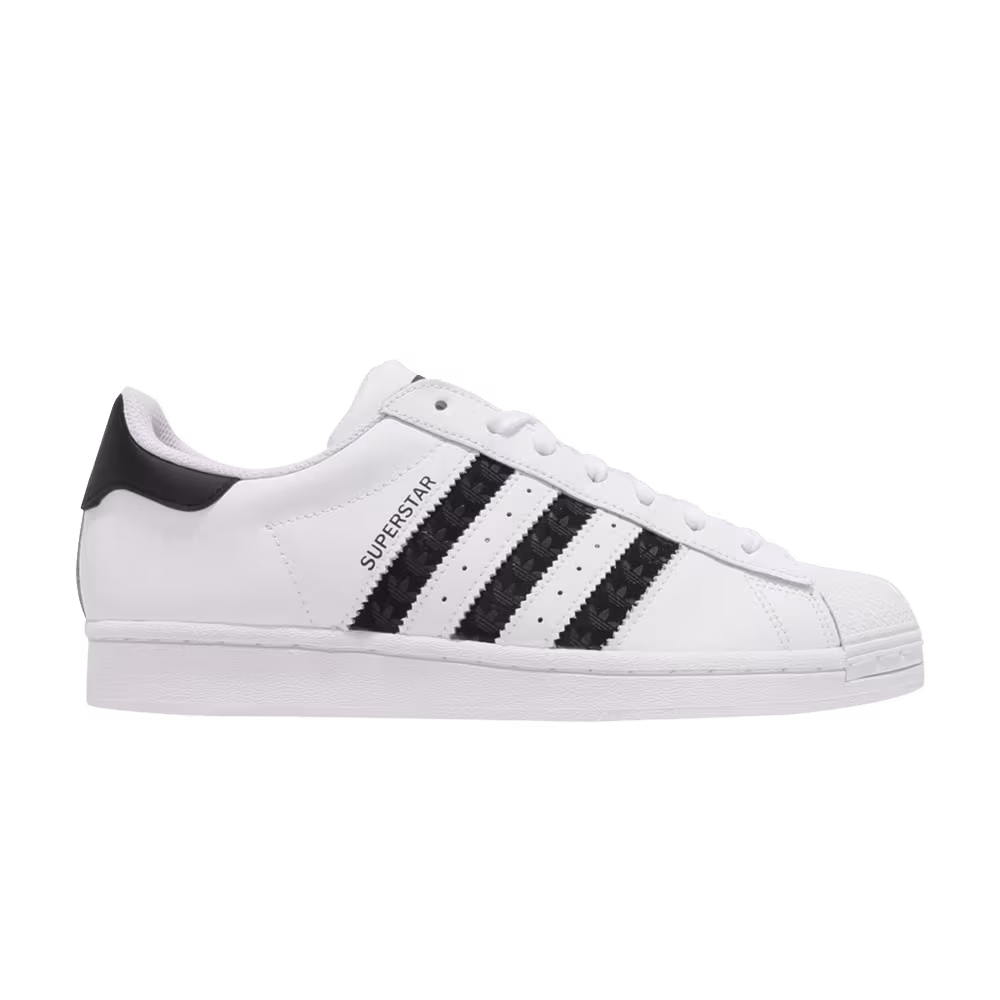 Adidas Superstar Logo Stripes - White Black