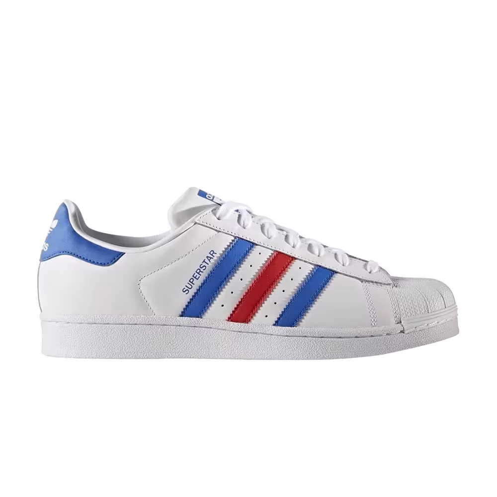 Adidas Superstar White Blue Red