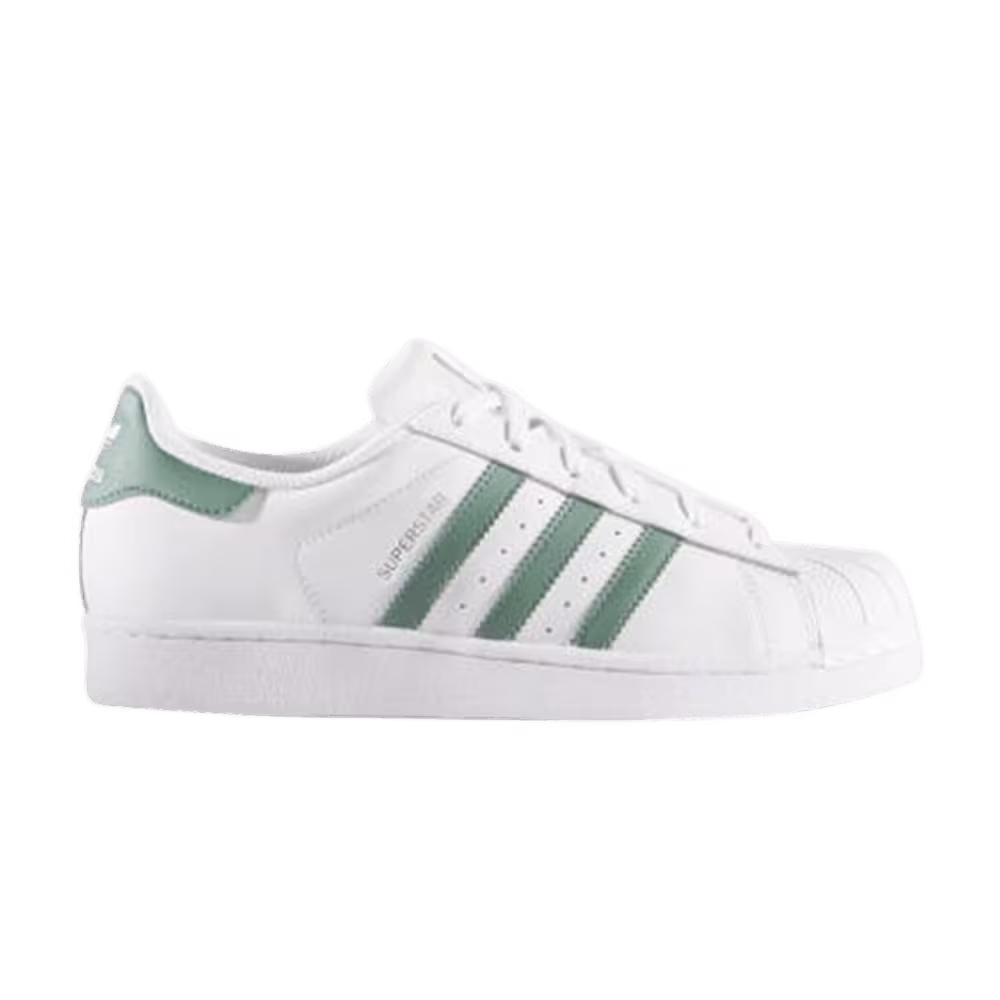 Adidas Superstar White Trace Green