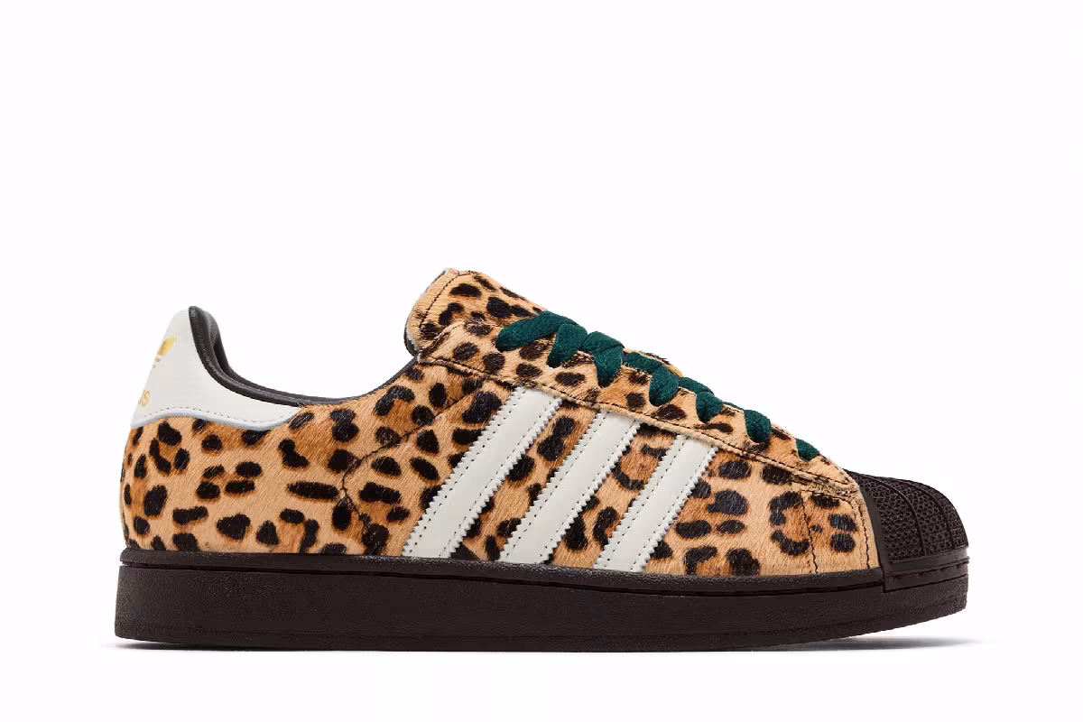 adidas Women's Superstar 2 Leopard Dark Brown Ivory, view 2
