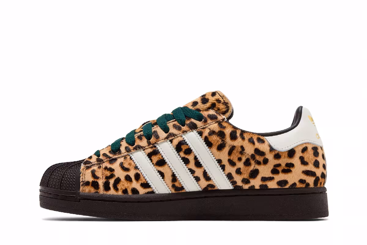 adidas Women's Superstar 2 Leopard Dark Brown Ivory, view 4
