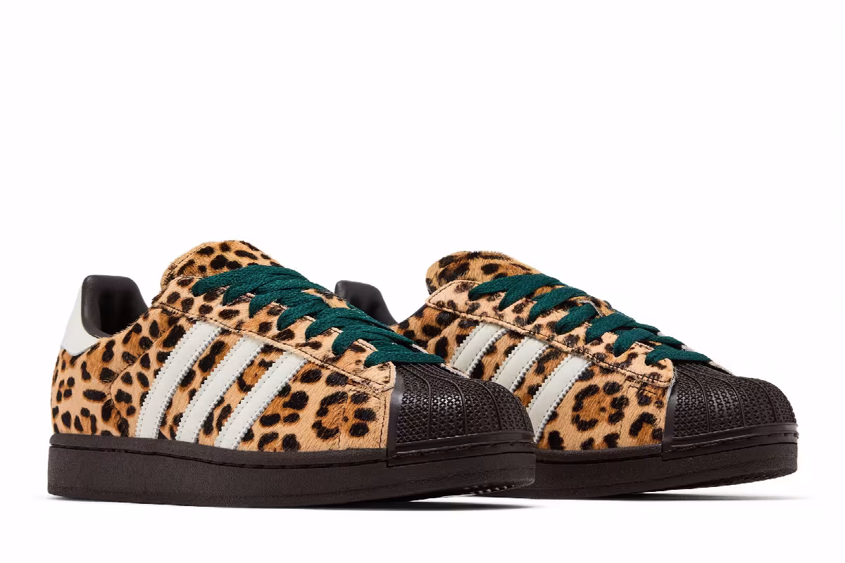 adidas Women's Superstar 2 Leopard Dark Brown Ivory, view 9