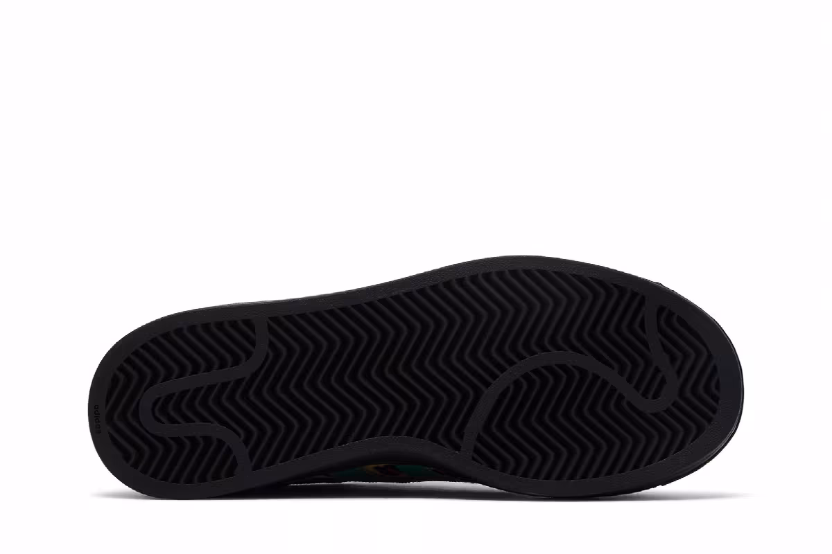 adidas Women's Superstar Black Court Green Leopard, view 5